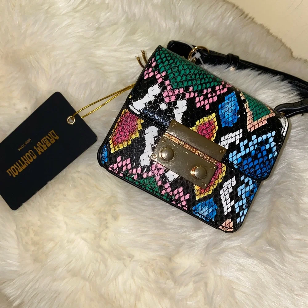 Dream Control Multi Color Python-Embossed Mini Bag - Picture 7 of 13